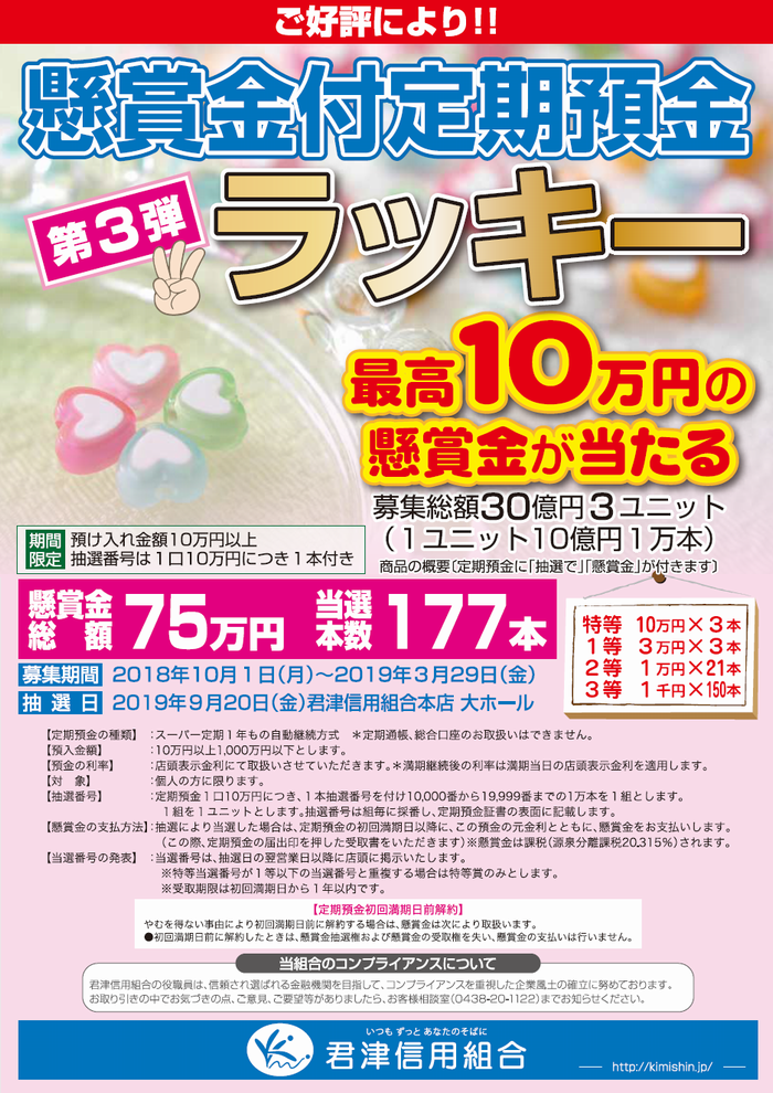 懸賞金付定期預金ラッキー第３弾